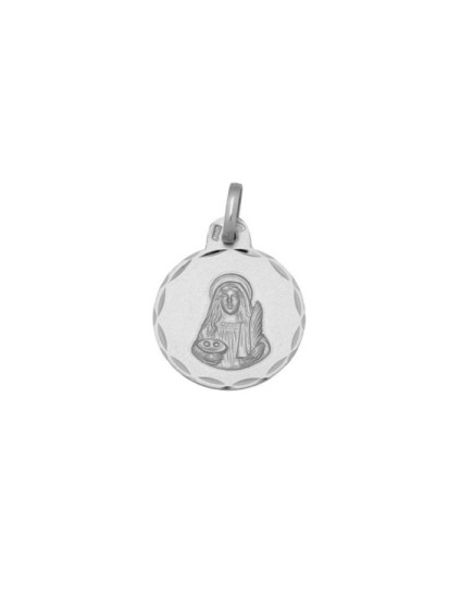 Round Saint Lucia Medal 925 Silver - Fast Shipping Available