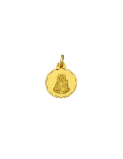 Medalha Redonda Santa Lúcia Ouro 18k - Envio Rápido