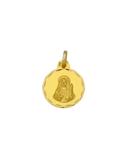 18k Gold Round Saint Lucia Medal - Fast Shipping Available