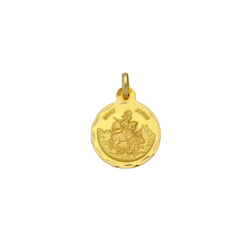 Medalla Redonda de Sant Jordi en Oro 18k