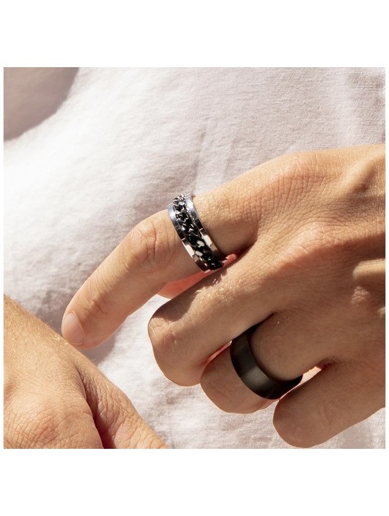 Anillo de hombre LS2394-3/220 en Acero | Joyería Parejo