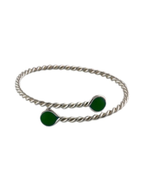 Pulsera Plata Ley Tomiza Esmalte Verde | Comprar Online
