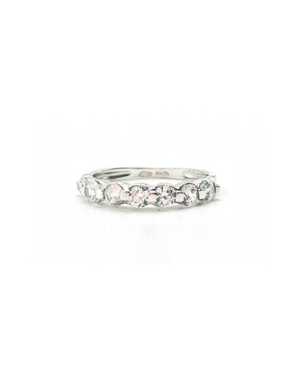 Anel Ouro Branco 18K com Zircónias 416-119 Mulher | Joyería Parejo