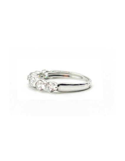Anel Ouro Branco 18K com Zircónias 416-119 Mulher | Joyería Parejo