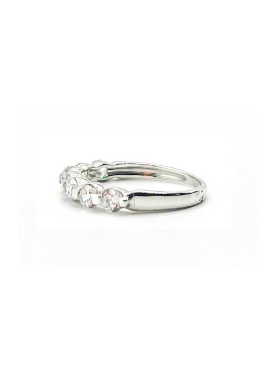 Anel Ouro Branco 18K com Zircónias 416-119 Mulher | Joyería Parejo