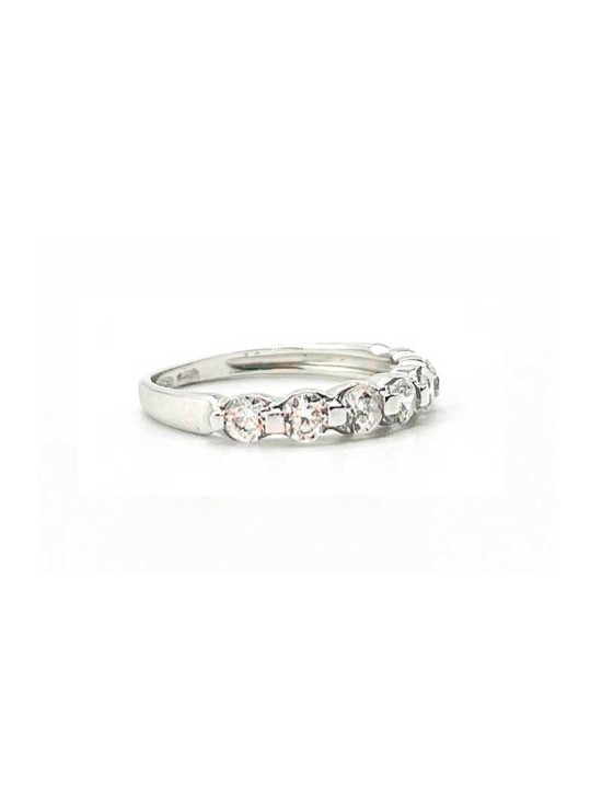 Anel Ouro Branco 18K com Zircónias 416-119 Mulher | Joyería Parejo