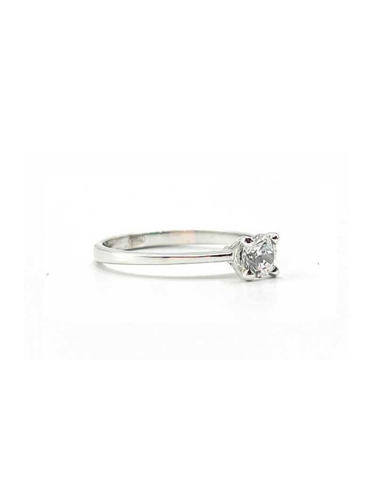 Anillo Oro Blanco 18K Solitario 400-45CB Mujer