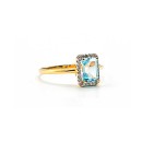 Anillo Oro 18K Solitario Aguamarina Circonitas A185/15951/6 Mujer