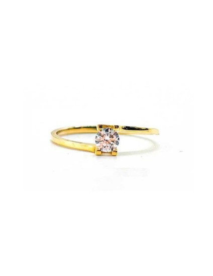 Anillo Oro 18K Solitario Circonita EMT309 Mujer