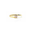 18K Gold Solitaire Cubic Zirconia Ring EMT309 Women