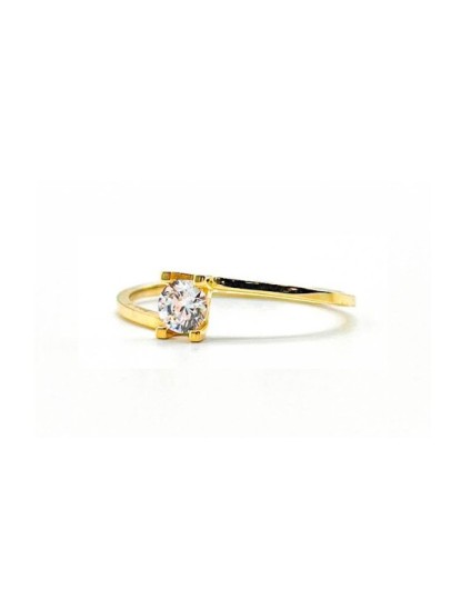 Anillo Oro 18K Solitario Circonita EMT309 Mujer
