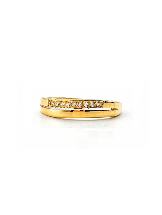 Anillo Oro 18K Circonitas Carril I1031 Mujer | Joyería Parejo