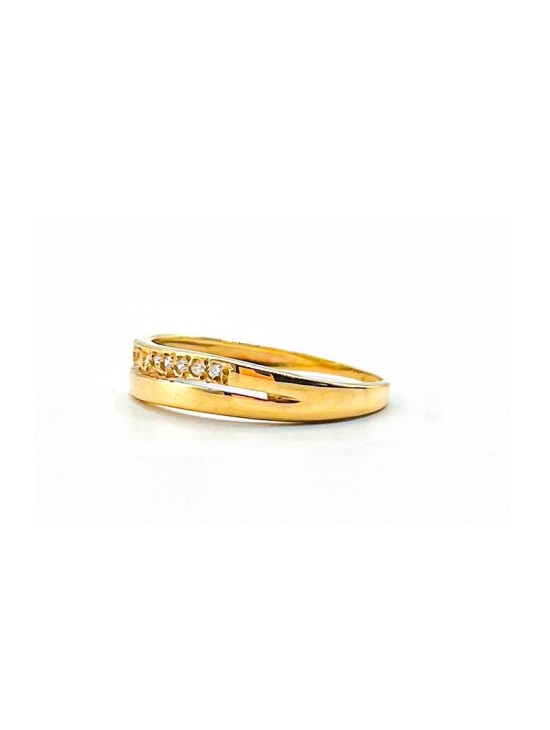 Anillo Oro 18K Circonitas Carril I1031 Mujer | Joyería Parejo