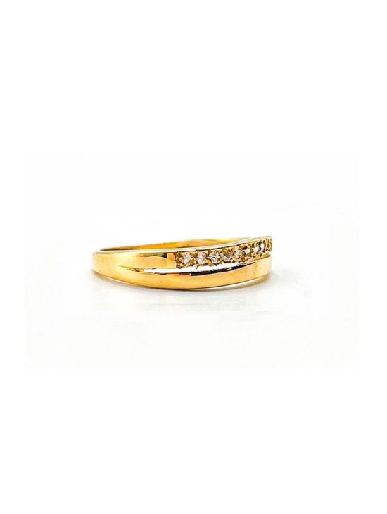 Anillo Oro 18K Circonitas Carril I1031 Mujer | Joyería Parejo