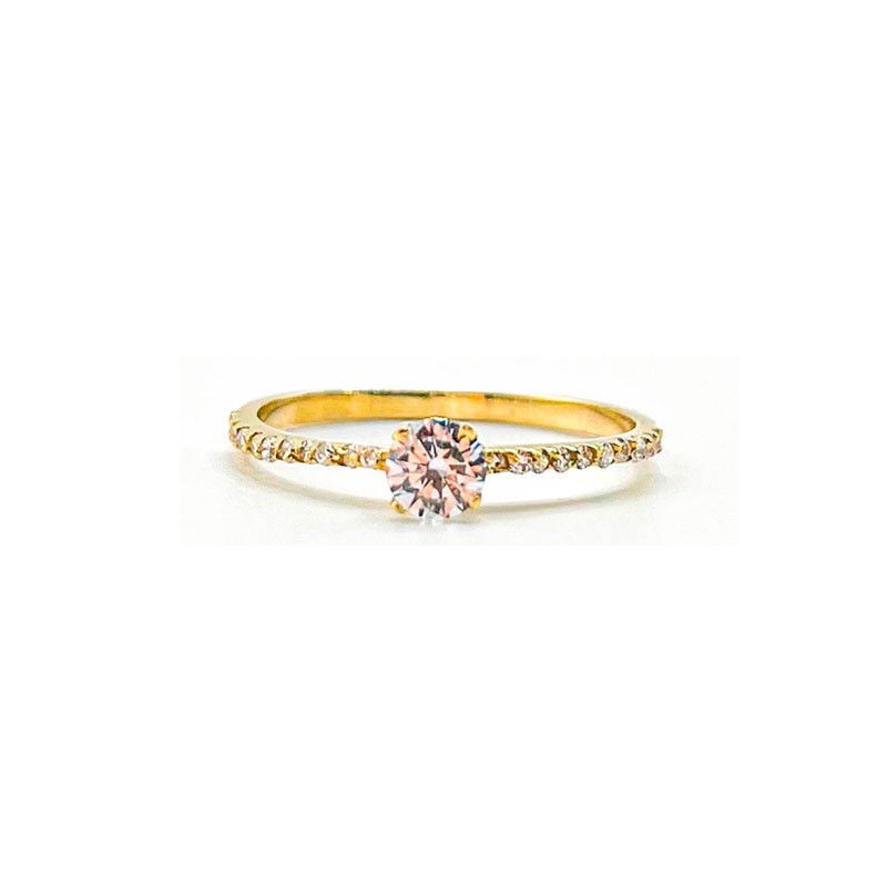 Anillo Oro 18K Solitario Circonitas 612-9578-S/OA Mujer | Joyería Parejo