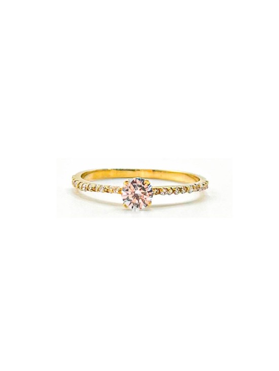 Anillo Oro 18K Solitario Circonitas 612-9578-S/OA Mujer | Joyería Parejo