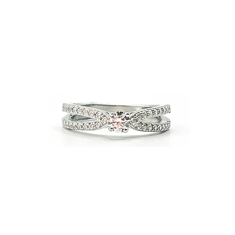 Anel Prata 925 Solitário com Zircónias Mulher | Joyeria Parejo