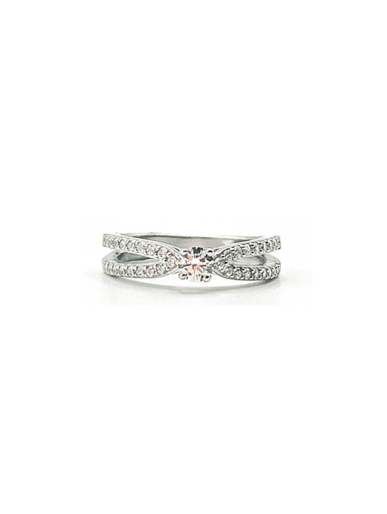 Anel Prata 925 Solitário com Zircónias Mulher | Joyeria Parejo