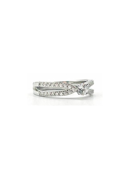 Anel Prata 925 Solitário com Zircónias Mulher | Joyeria Parejo
