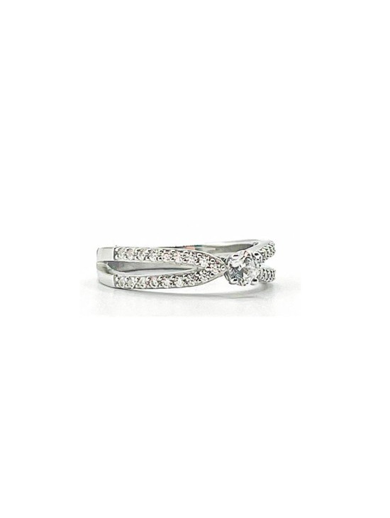 Anel Prata 925 Solitário com Zircónias Mulher | Joyeria Parejo
