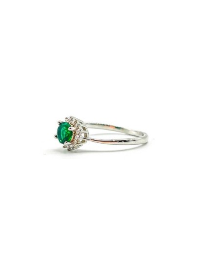 Anillo Plata 925 Solitario Piedra Verde CTS298 Mujer | Joyería Parejo