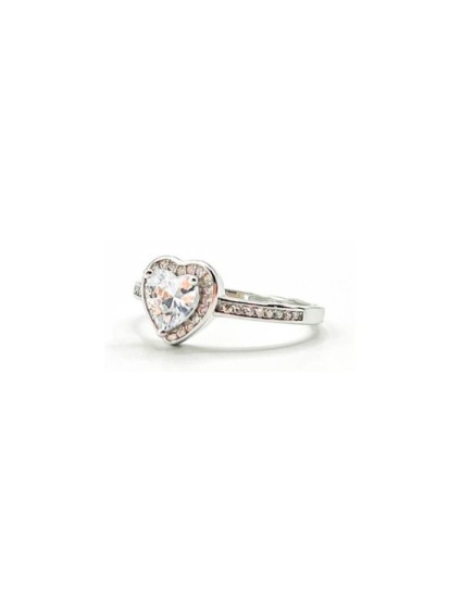 Anel Prata 925 Coração com Zircónias para Mulher - Envio 24h