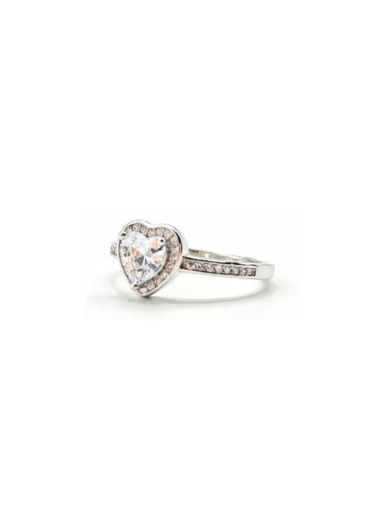 Anillo Plata 925 Corazón Circonitas Mujer - Envío 24h