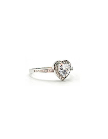 Anillo Plata 925 Corazón Circonitas Mujer - Envío 24h