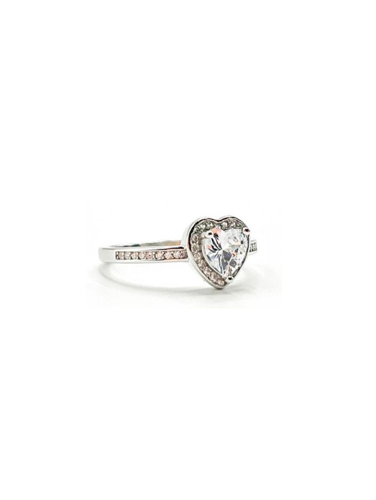 Anillo Plata 925 Corazón Circonitas Mujer - Envío 24h