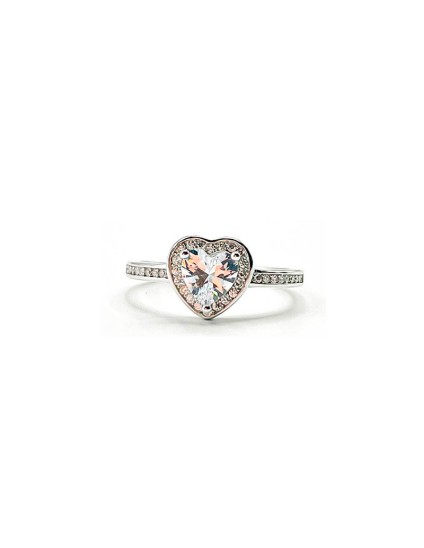 Anel Prata 925 Coração com Zircónias para Mulher - Envio 24h