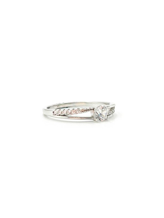 Anillo Plata 925 Solitario Circonitas CTS321 Mujer  Joyería Parejo
