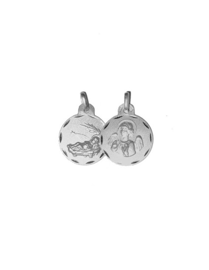 Guardian Angel and Baby Jesus Silver Medal | Parejo Jewelry