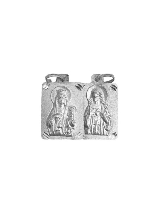 Escapulario Virgen del Carmen - Sagrado Corazón Plata | Joyería Parejo Escapulario Virgen del Carmen - Sagrado Corazón Plata | Joyería Parejo