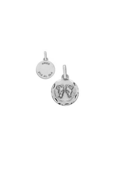 Medalla Redonda del Horóscopo Aries Plata de Ley | Joyería Parejo