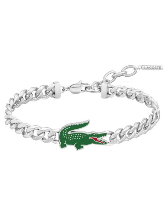 Brazalete Lacoste Arthor Plata en Acero para Hombre