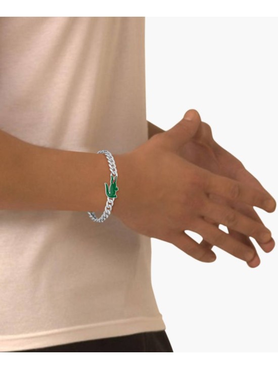 Brazalete Lacoste Arthor Plata en Acero para Hombre