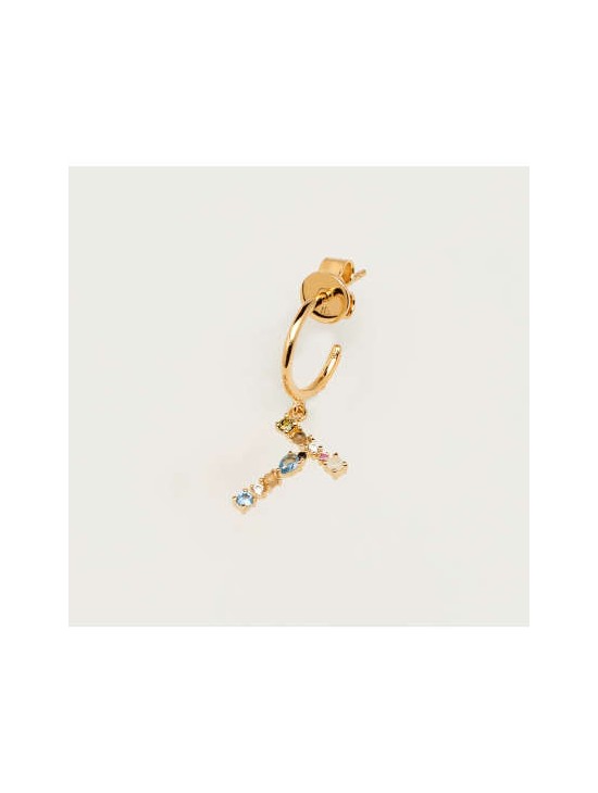 Pendientes P D Paola Letra T - Compra Oficial