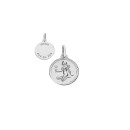 Medalla Redonda del Horóscopo Virgo Borde Tallado Plata de Ley 925 mls