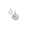 Medalla Redonda del Horóscopo Leo Borde Tallado Plata de Ley 925 mls