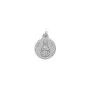 Medalla Redonda Santa Rita en Plata de Ley 925 mls
