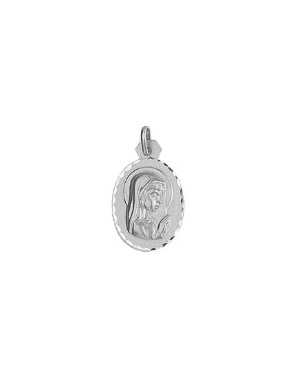 Oval Virgin Mary Medal 925 Silver - Free Shipping Available