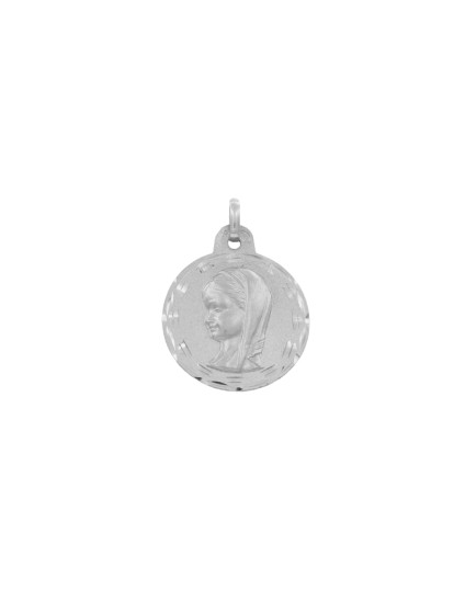 Medalha Redonda Virgem Menina Rosto em Prata de Lei | Joyeria Parej