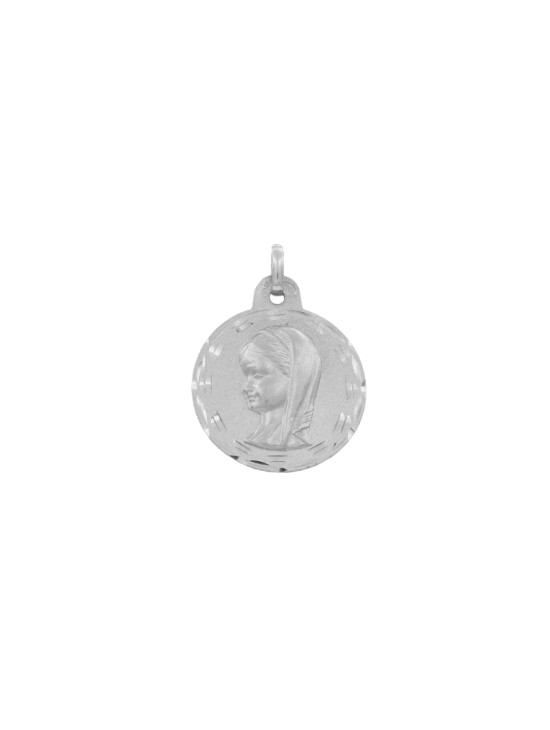 Round Virgin Mary Face Medal in Sterling Silver | Parejo Jewelry