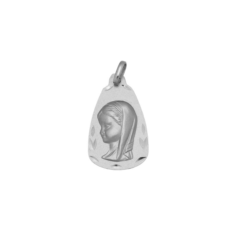 Medalla Lágrima Virgen Niña Rostro en Plata de Ley | Joyería Parejo