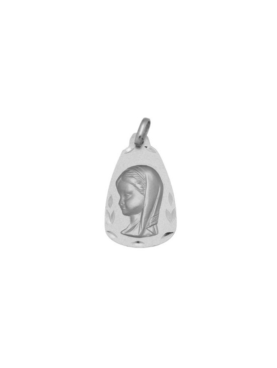 Medalla Lágrima Virgen Niña Rostro en Plata de Ley | Joyería Parejo