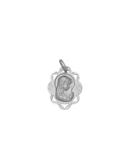 Sterling Silver Virgin Girl Medal with Openwork Edge | Parejo Jewel