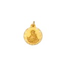 Medalla Redonda de San Antonio de Padua en Oro 18k