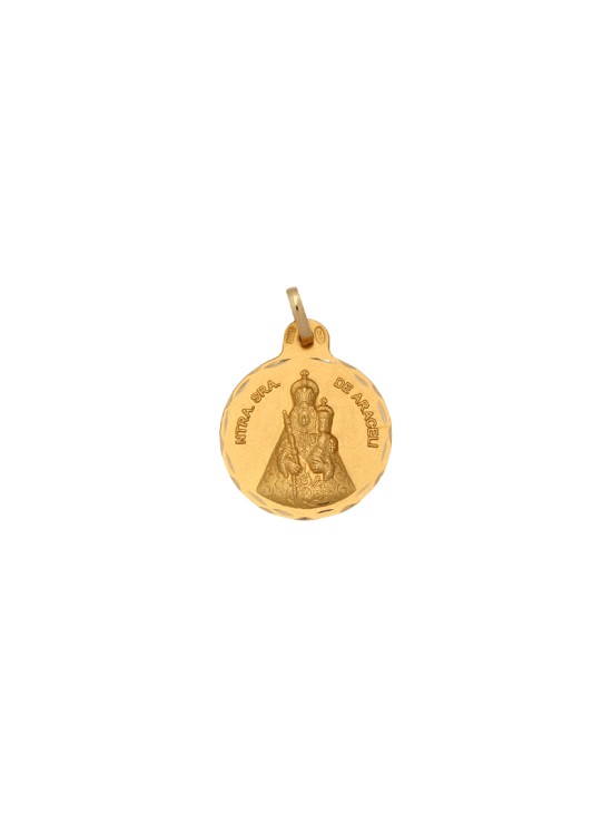 Medalla Redonda de la Virgen de Araceli de Lucena en Oro 18k