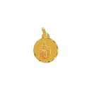 Medalla Redonda de Santa Ana en Oro 18k de 21mm
