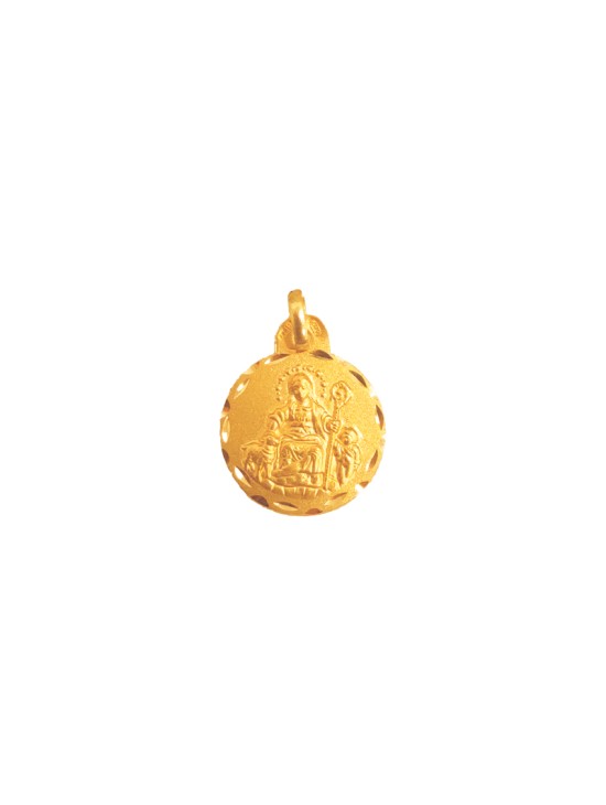 Medalla Redonda de la Pastora de Cantillana en Oro 18k